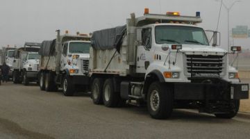 Sand Trucked to Lockhart Staging Area