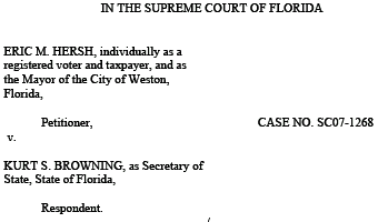 Weston Mayor Eric Hersh Tax Amendment Lawsuit