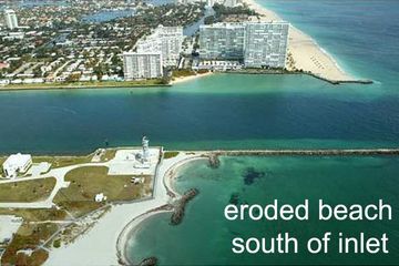 Eroded beach south of Port Everglades Inlet