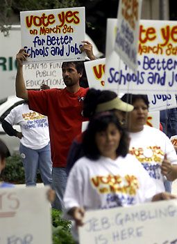 Hallandale Teachers Demonstrate to Pass the Slot Machine Referendum in Broward County