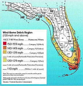 Click to Florida Windborne Debris Regions Map web page