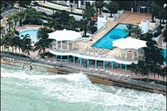 Frances Pounding beachless sea wall of Westin Diplomat Resort in Hollywood