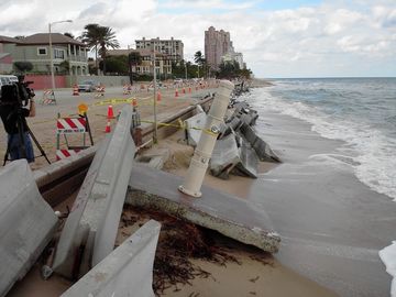 Concrete Barriers installed along A1A