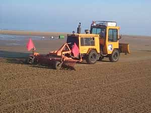 Mechanical Beach Rake on Galt Mile Beach