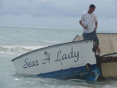 Seas a Lady abandonned on Galt Mile Beach