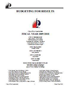 Click to Fort Lauderdale FY 2009/2010 Proposed Budget