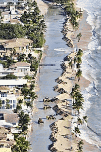 Pushing Sand from A1A to Beach after Sandy