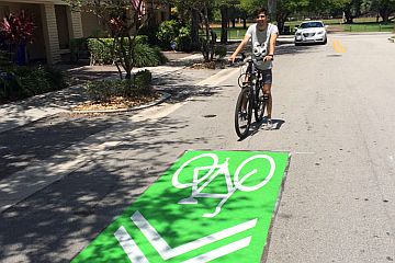 Galt Shoppes Area Bike Route with sharrows and signage