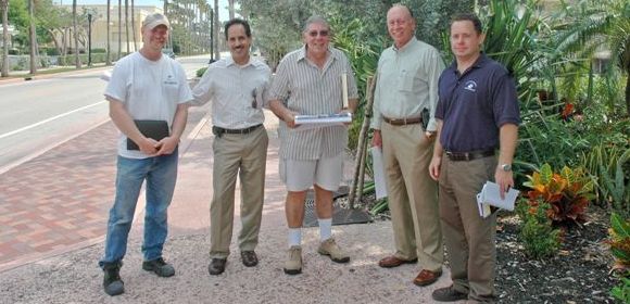 Beach Foreman Mark Almy, GMCA President Pio Ieraci, Jos Chepo Vega, Vice Mayor Bruce Roberts and Park Operations Superintendent Brian Hopper