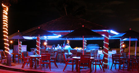 The Tiki Beach Bar at Night