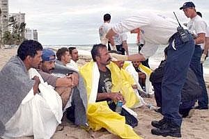 Cuban Refugees land on Galt Mile Beach