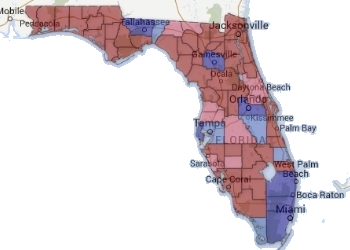 Click to Blue Crist and Red Scott Florida Counties