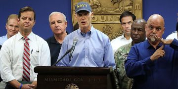 Governor Rick Scott tours State during Irma