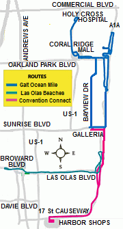 Wren connected Galt Ocean Mile, Las Olas Beaches and Convention Connection Sun Trolley Routes