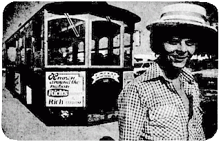 Jody Perez with Lolly the Trolley in 1978