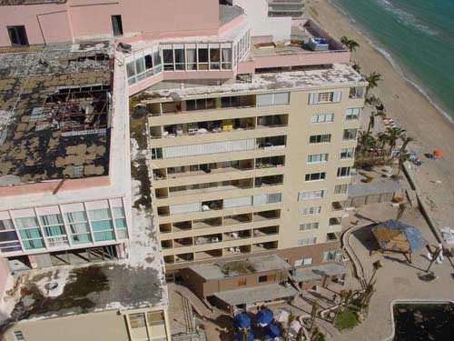 Wilma Rips Roof from Ocean Manor