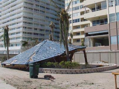 The Tiki Bar at the Ocean Manor Collapsed